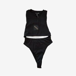 Black Sleeveless Bodysuit